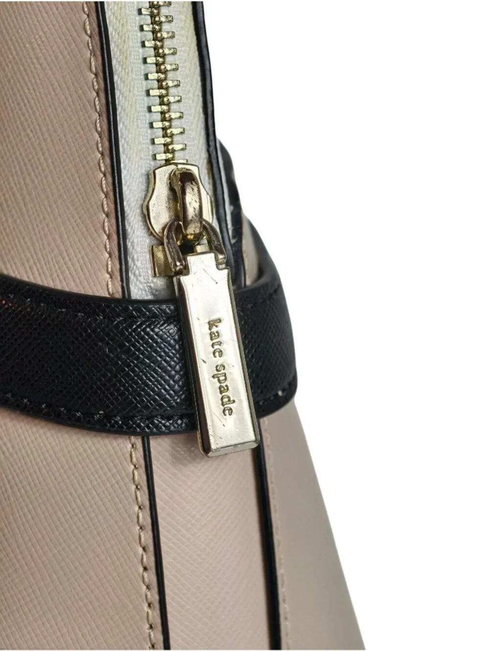Kate Spade Staci Dome Med Backpack Beige White Saffiano Leather KG021 Ret $359
